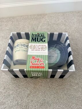 adidas White and Green Lyrical Mug & Saucer Gift Set Boxed